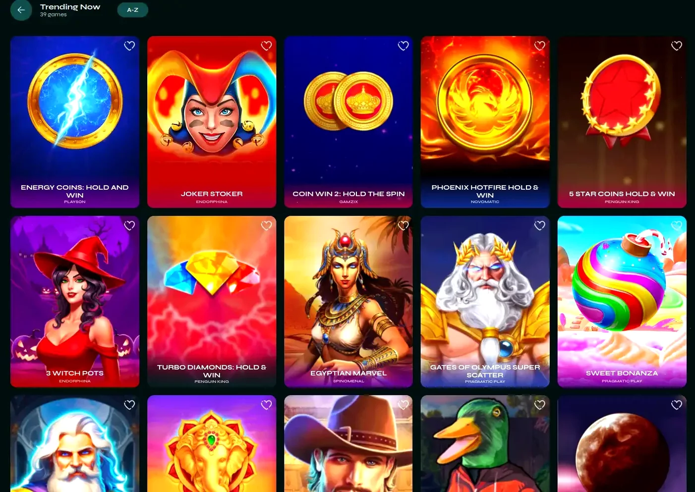 Selector casino интерфейс